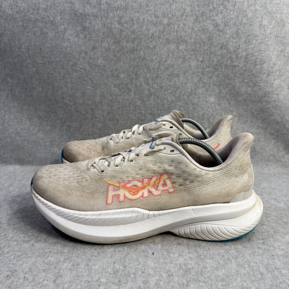 Hoka One One Womens Shoes Size 9.5 Mach‎ 6 White Running Sneakers 1147810 WNCL
